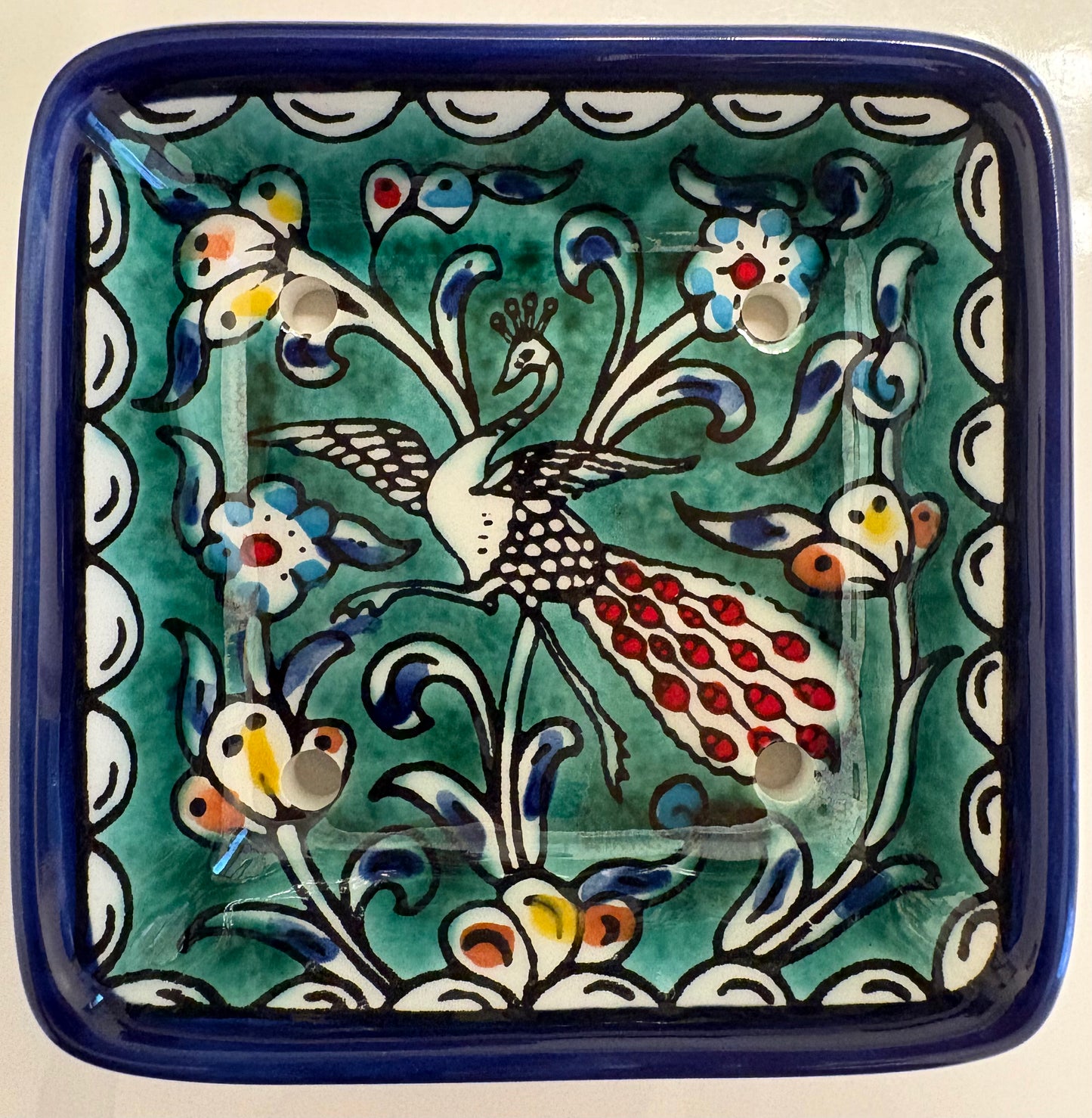 Hand-Painted Ceramic Soap Dish (Palestine)