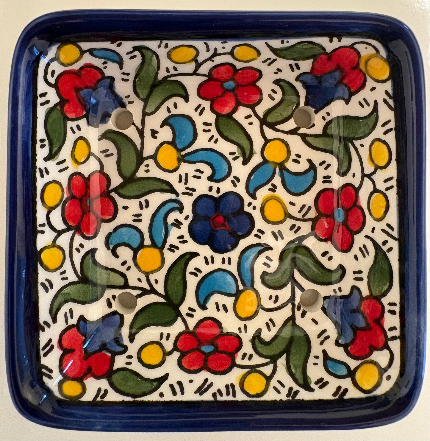 Hand-Painted Ceramic Soap Dish (Palestine)