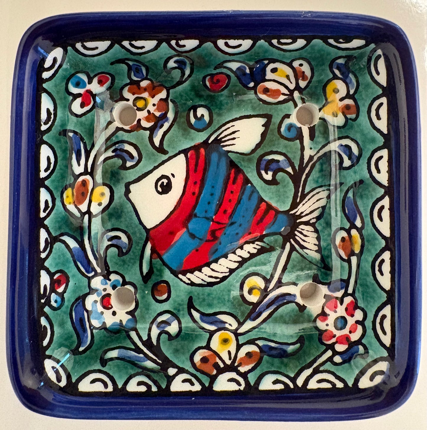 Hand-Painted Ceramic Soap Dish (Palestine)