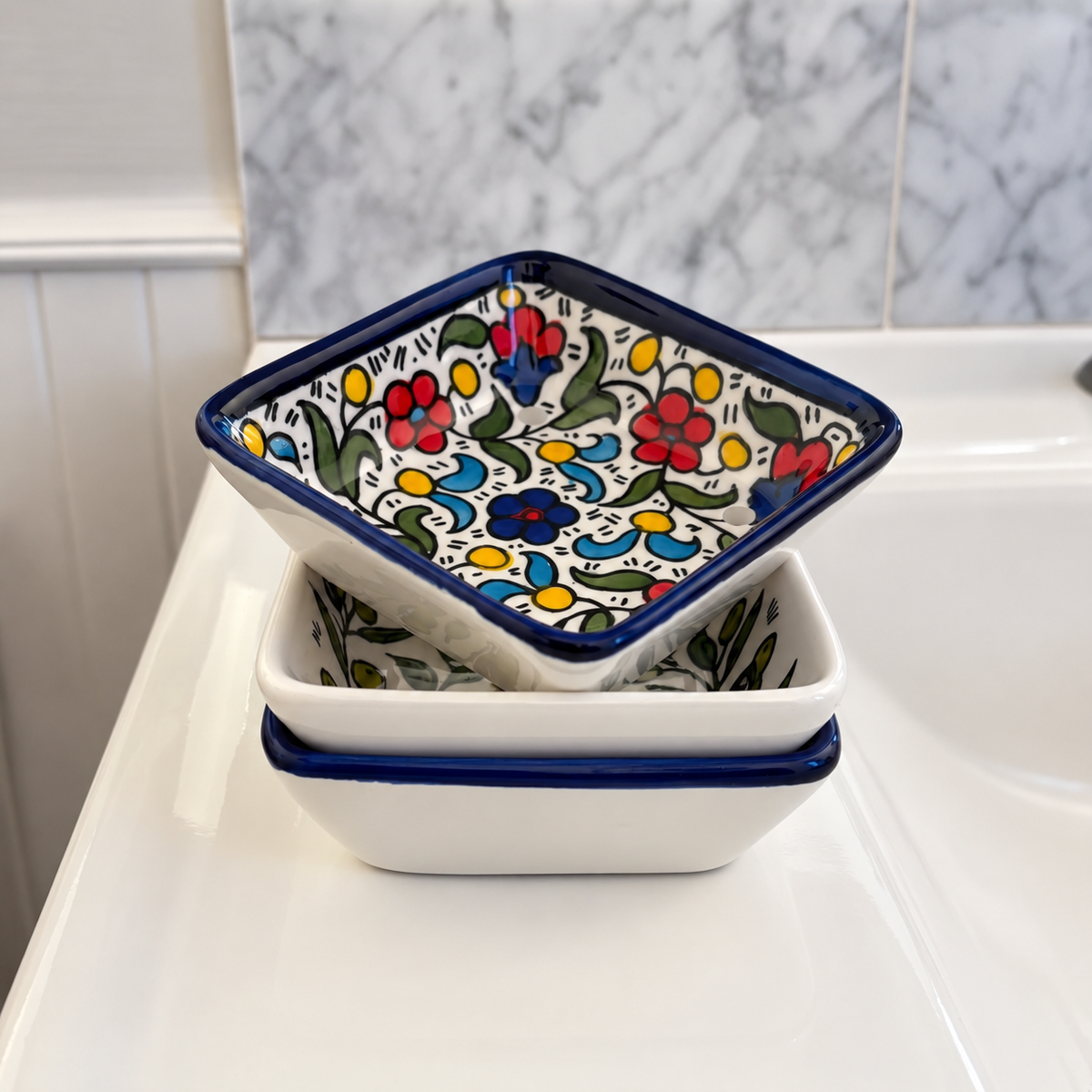 Hand-Painted Ceramic Soap Dish (Palestine)